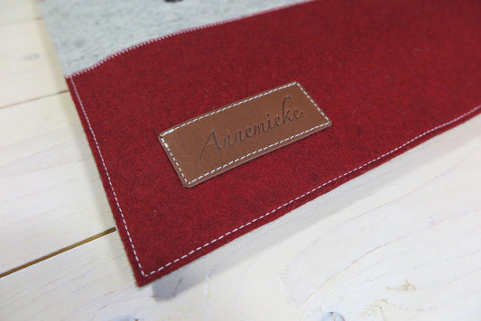 Hallo Annemieke - gratis leren naam logo - Westerman Bags vilten tassen en hoezen. Dutch Design.