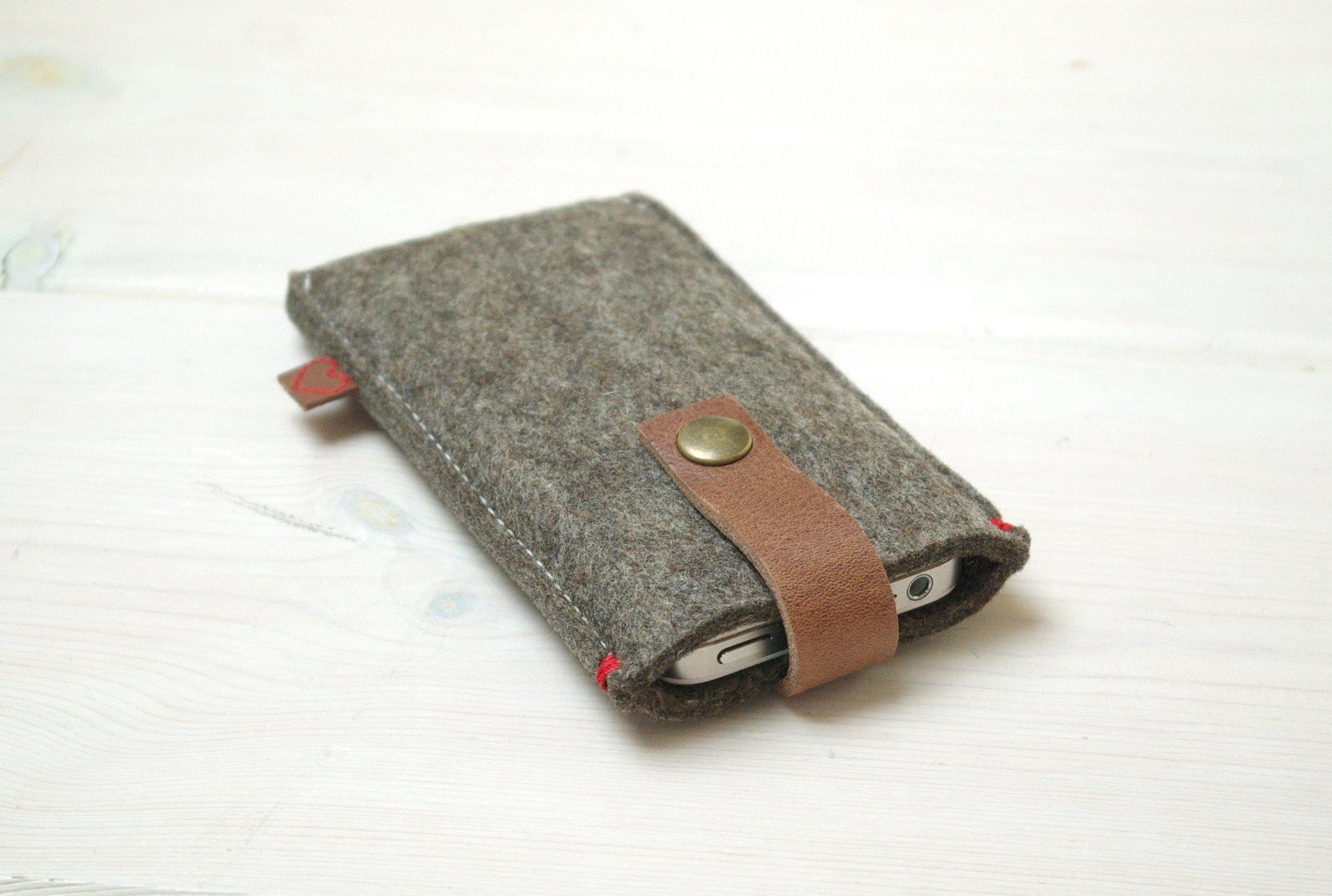 Classic case iPhone X hoes vilt en leer