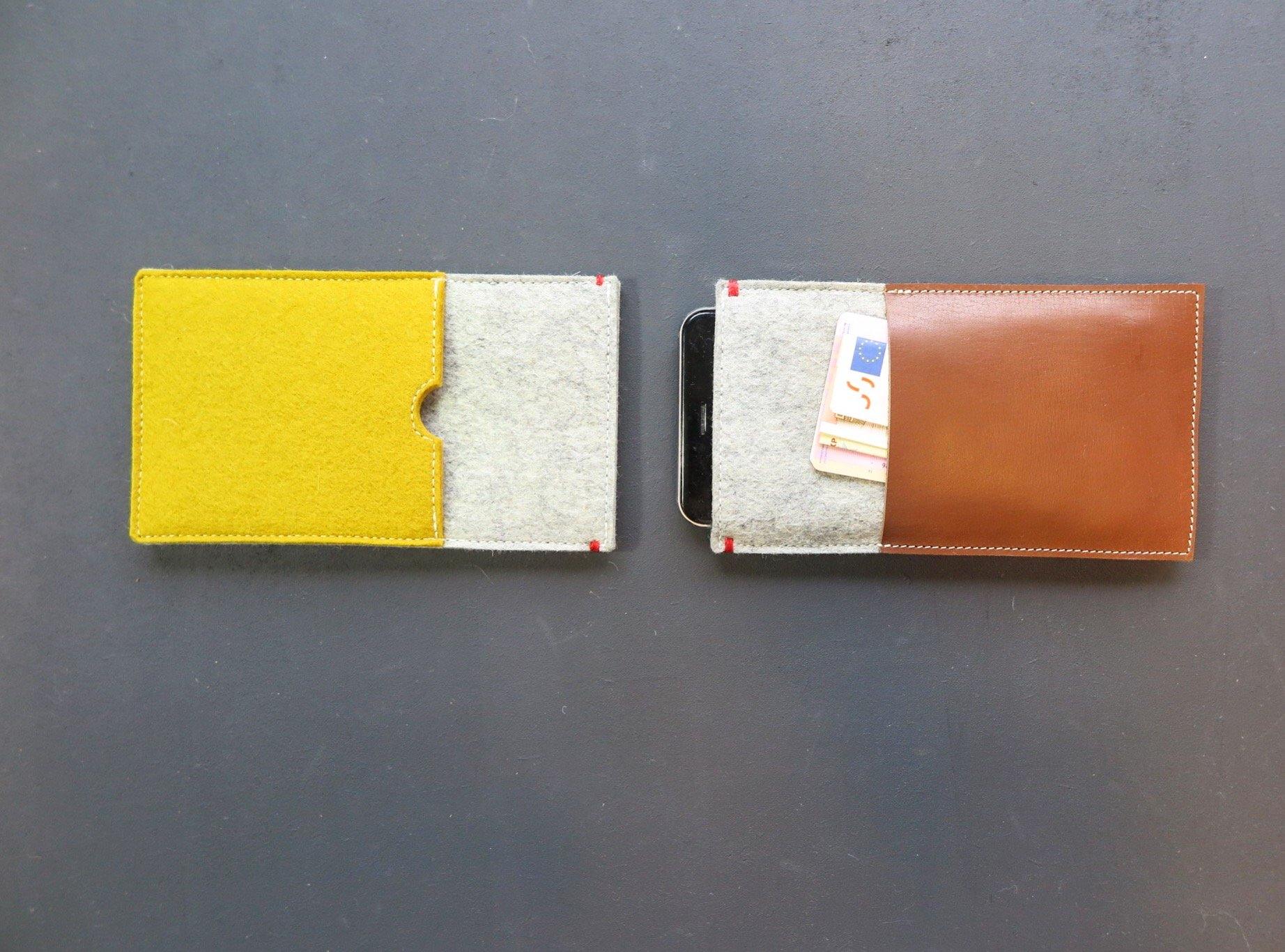 De handige vilten hoesjes van Westerman bags hebben een extra vakje voor credit cards.