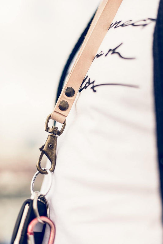 Leather keycord leren sleutelhanger all natural