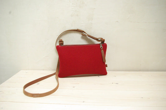 Rood kleine schoudertasje met rits