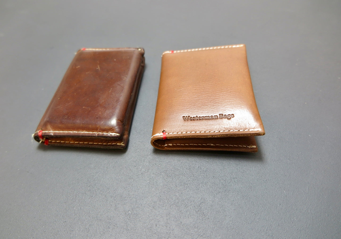 Distressed leather cards case