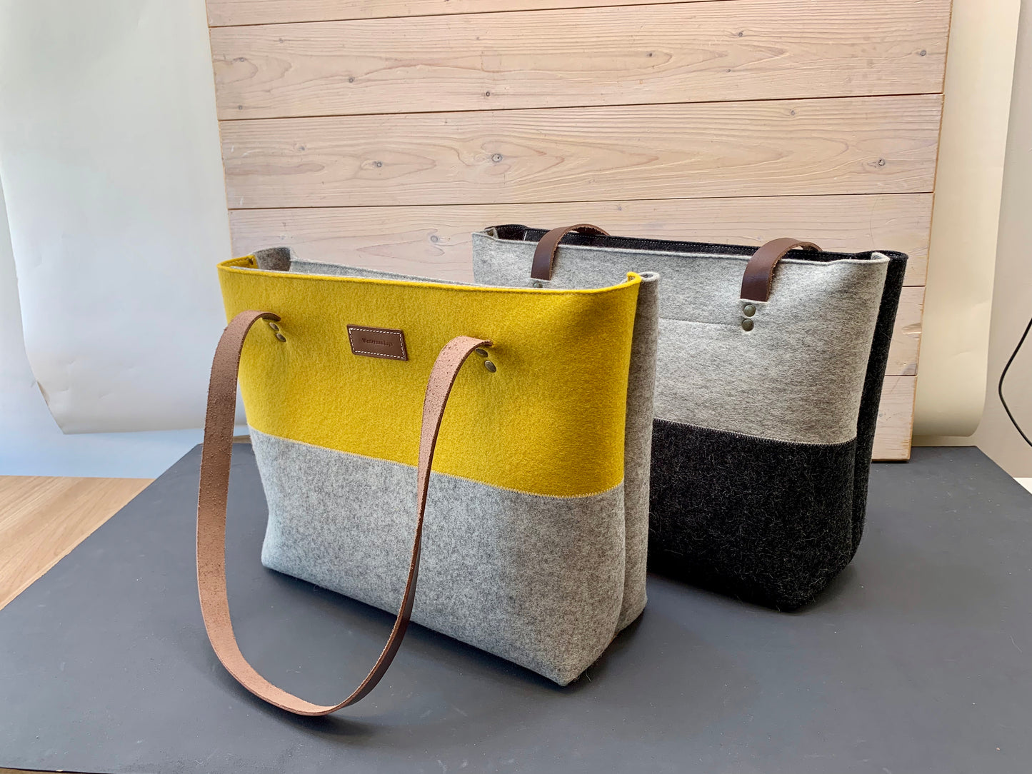 Museum bag in pure wool felt large wool shopper by Westerman bags
