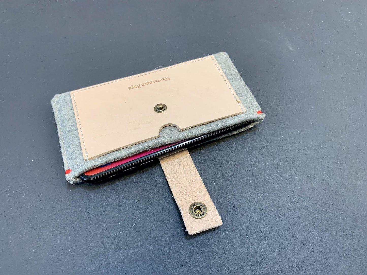 Blank leren iPhone Xs wallet 