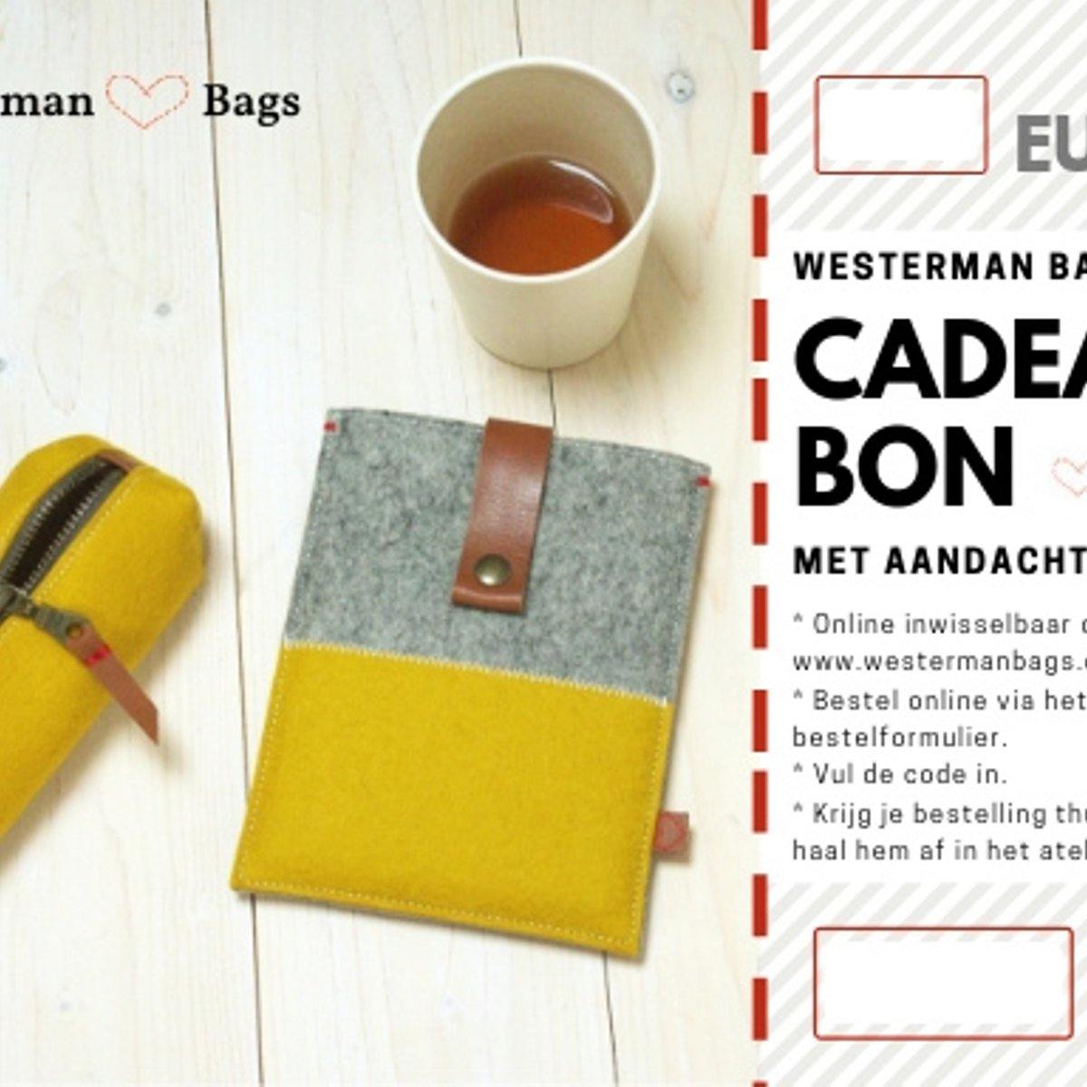 Giftcard - cadeaubon - Westerman Bags vilten tassen en hoezen. Dutch Design.