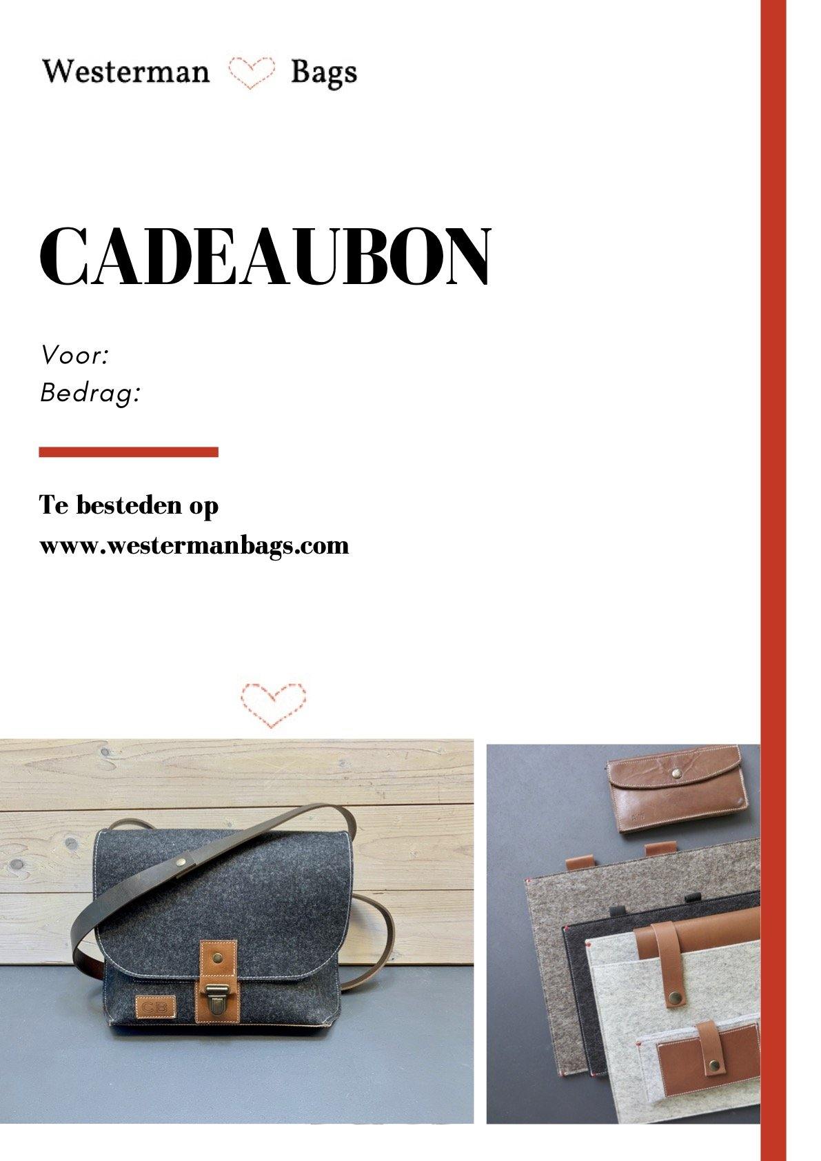 Cadeaubon digitaal - Westerman Bags vilten tassen en hoezen. Dutch Design.