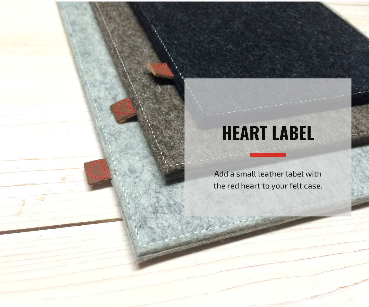 Hart label - Heart label - Westerman Bags vilten tassen en hoezen. Dutch Design.