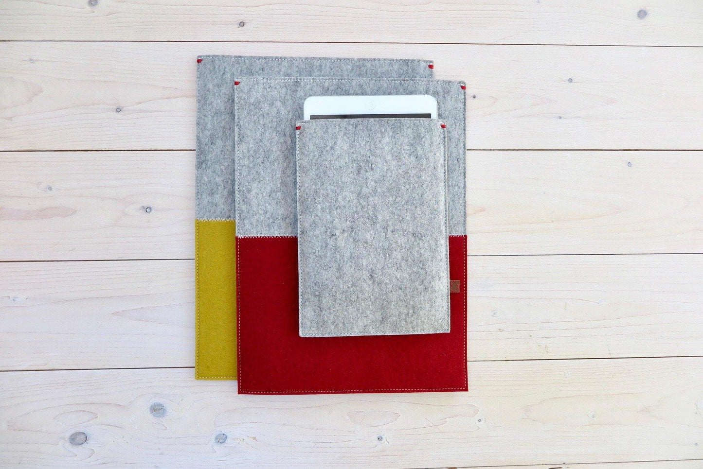 FUNCTIE serie - Grijs. Ipad Pro | Mini | Air - Westerman Bags vilten tassen en hoezen. Dutch Design.