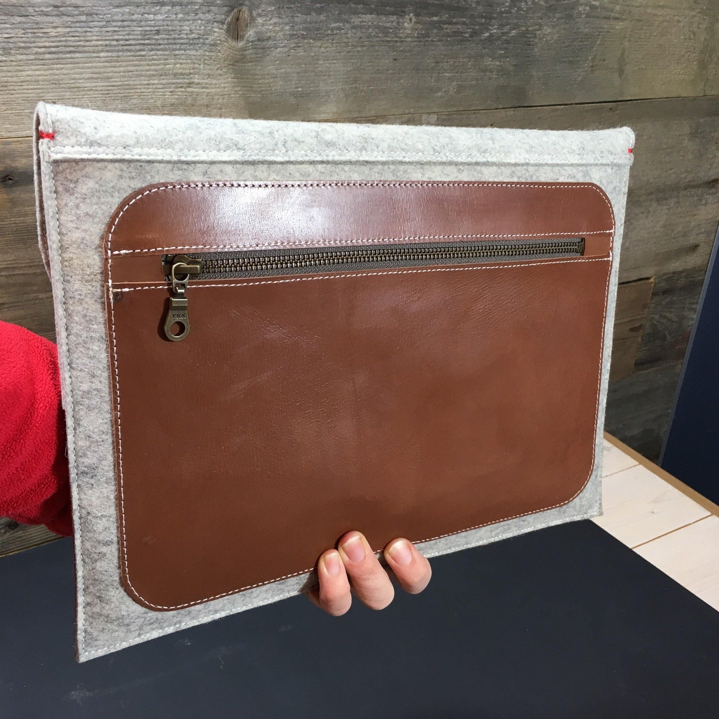 Leather MacBook Pro case with initials