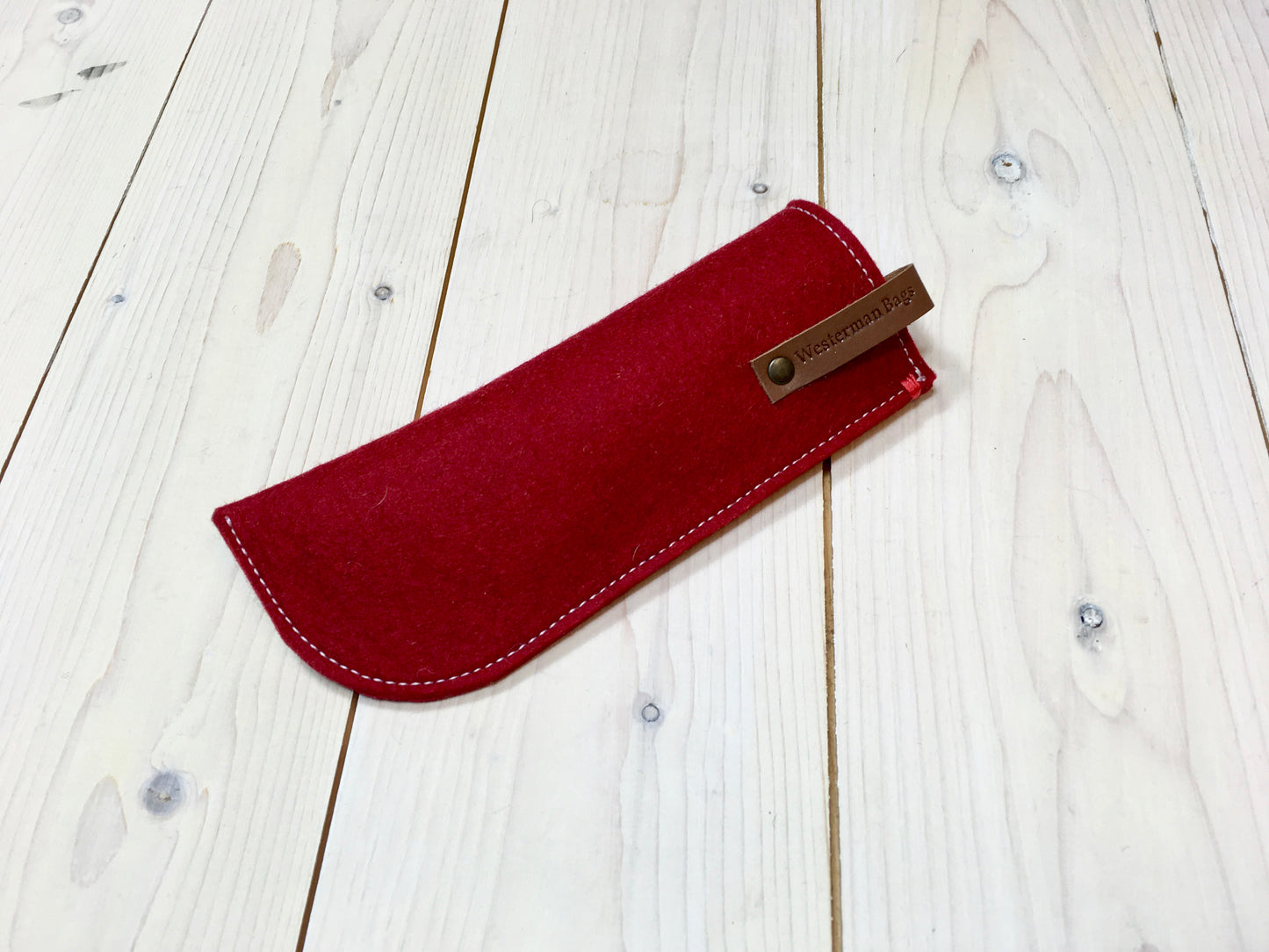 red felt eyewear case