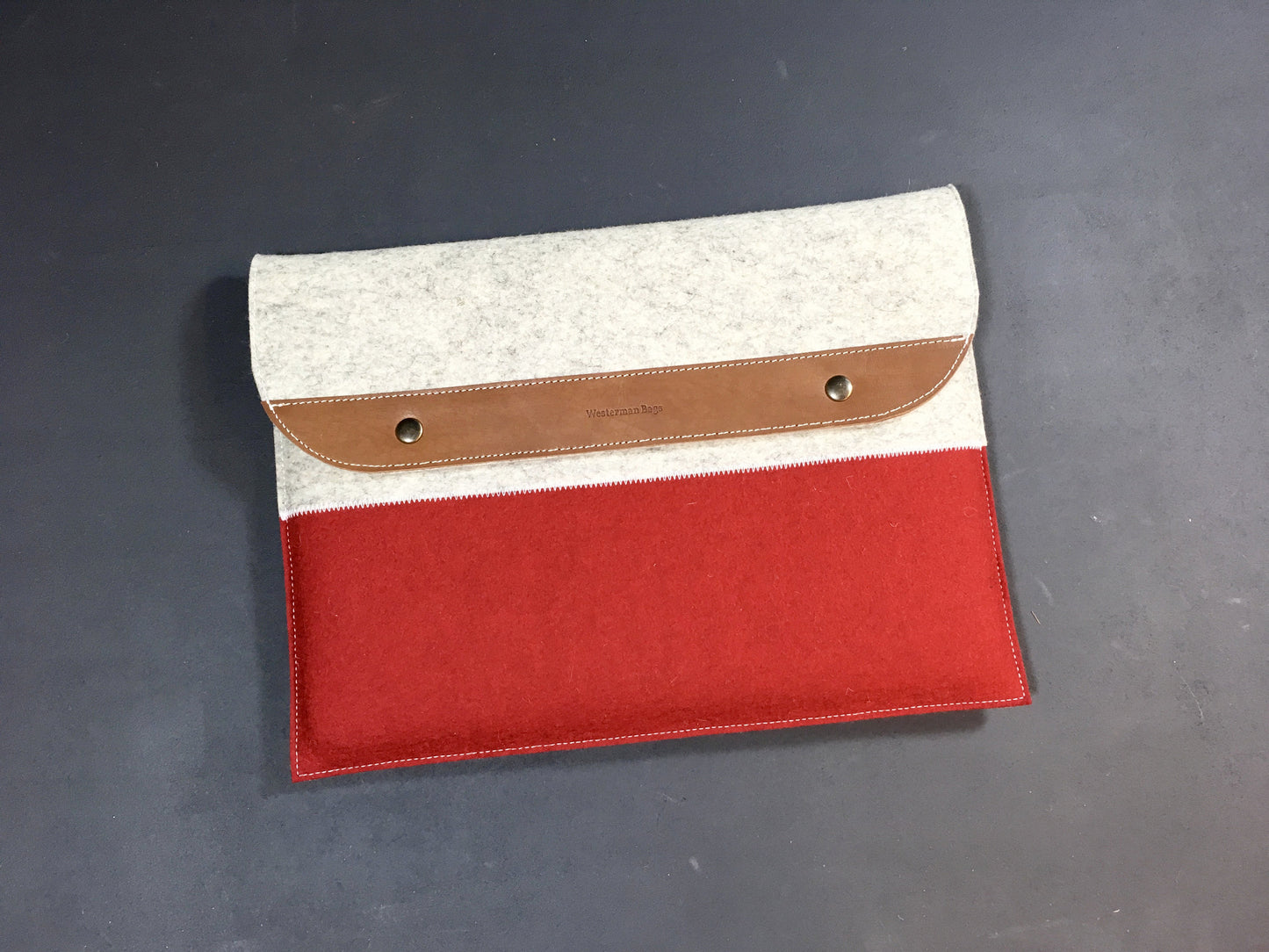 MACBOOK CASE premium leather and wool felt 