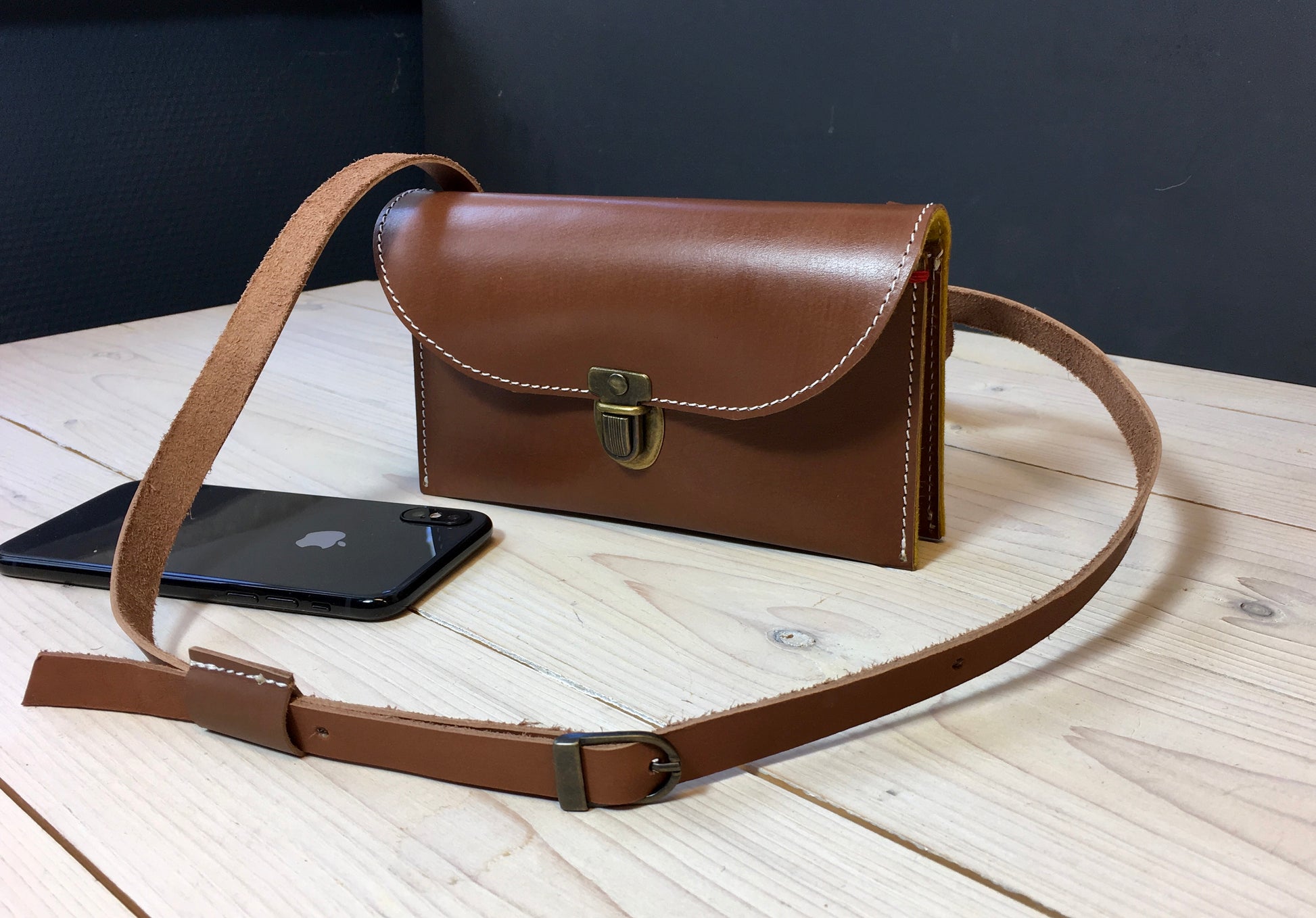 Leather mini bag for iPhone