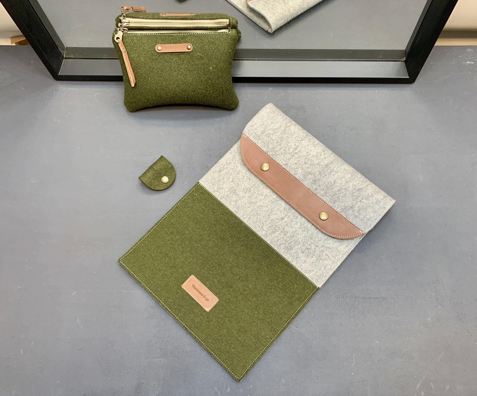 Mossgreen woolfelt collection Dutch Design